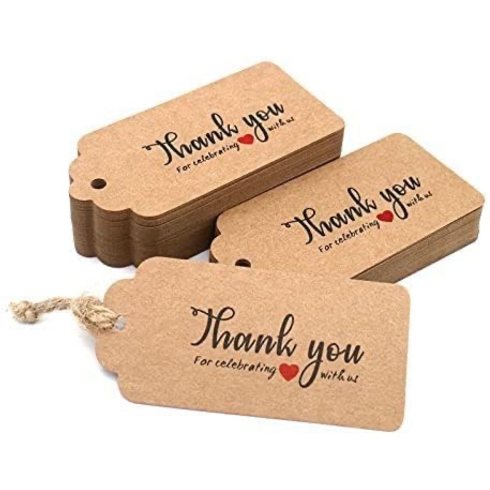 💛Craft “Thank You for Celebrating with Us❤️” Wedding & Paper Gift Tags W/Twine